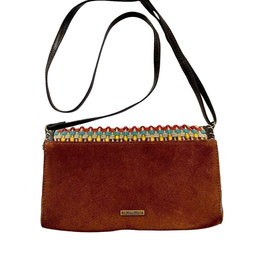 MISS ME Free Spirit Beaded Purse Brown / Multi - Picture 2 of 9